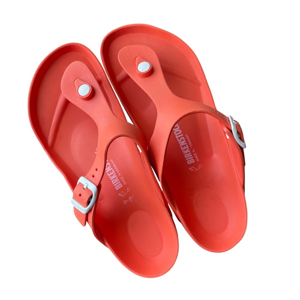 Birkenstock Women’s Gizeh Essentials EVA Sandals Orange White Size 39 Waterproof